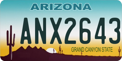 AZ license plate ANX2643