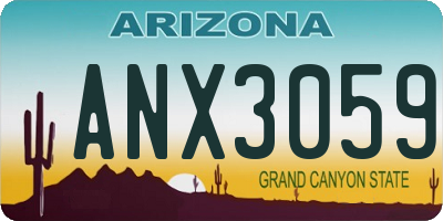 AZ license plate ANX3059