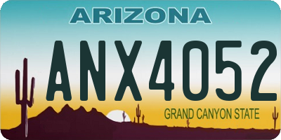AZ license plate ANX4052