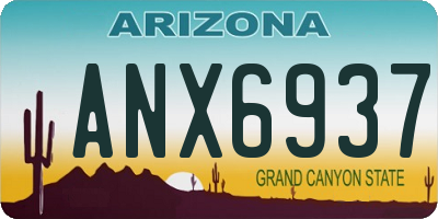 AZ license plate ANX6937