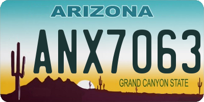 AZ license plate ANX7063