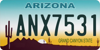AZ license plate ANX7531