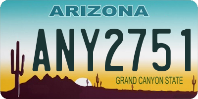 AZ license plate ANY2751
