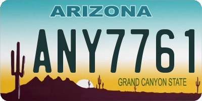 AZ license plate ANY7761