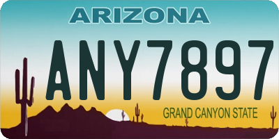 AZ license plate ANY7897