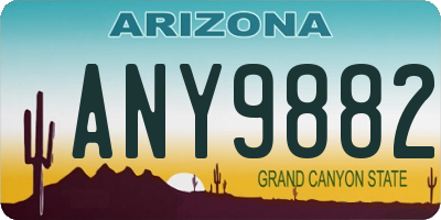 AZ license plate ANY9882