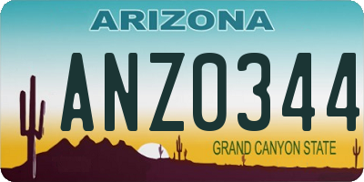 AZ license plate ANZ0344