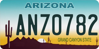 AZ license plate ANZ0782