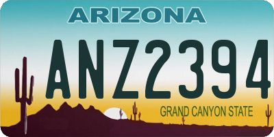 AZ license plate ANZ2394