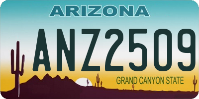 AZ license plate ANZ2509