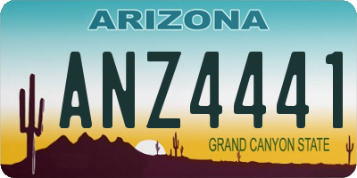 AZ license plate ANZ4441