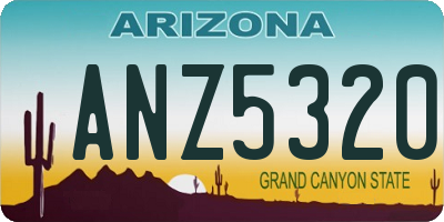 AZ license plate ANZ5320