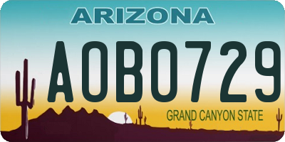 AZ license plate AOB0729