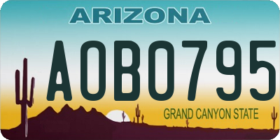 AZ license plate AOB0795