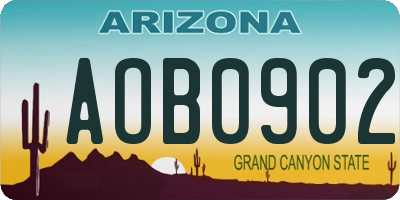 AZ license plate AOB0902