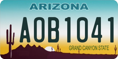 AZ license plate AOB1041