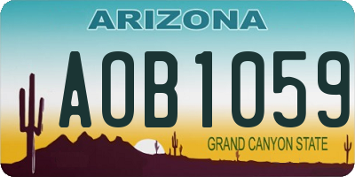 AZ license plate AOB1059