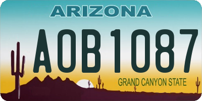 AZ license plate AOB1087