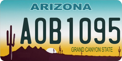 AZ license plate AOB1095