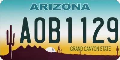 AZ license plate AOB1129