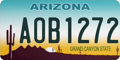 AZ license plate AOB1272