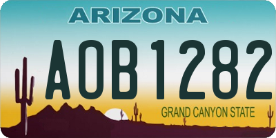 AZ license plate AOB1282