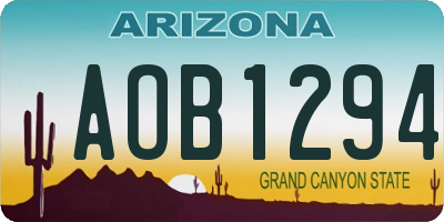 AZ license plate AOB1294