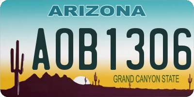 AZ license plate AOB1306