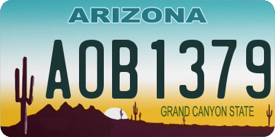 AZ license plate AOB1379