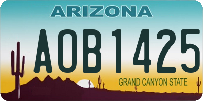 AZ license plate AOB1425