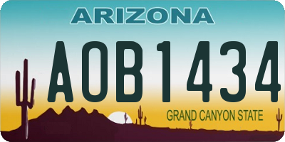 AZ license plate AOB1434