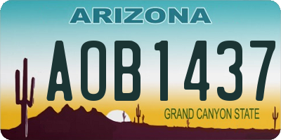 AZ license plate AOB1437