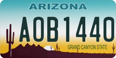 AZ license plate AOB1440