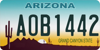 AZ license plate AOB1442