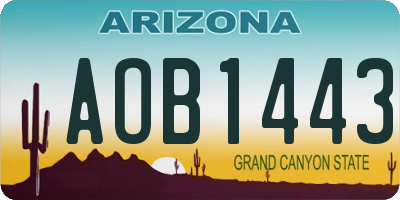 AZ license plate AOB1443
