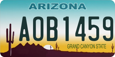 AZ license plate AOB1459
