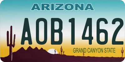 AZ license plate AOB1462