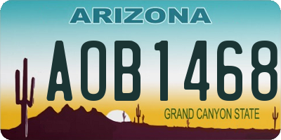 AZ license plate AOB1468