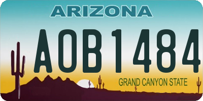 AZ license plate AOB1484
