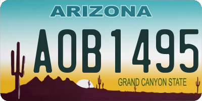 AZ license plate AOB1495