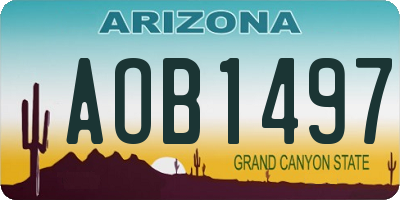 AZ license plate AOB1497