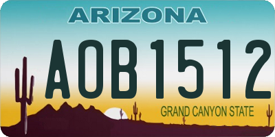 AZ license plate AOB1512