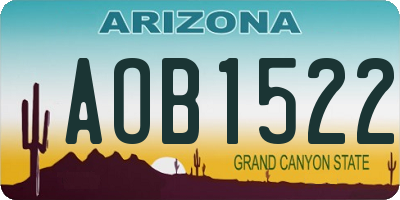AZ license plate AOB1522
