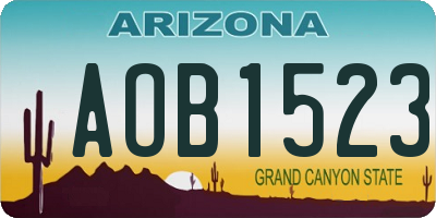 AZ license plate AOB1523