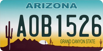 AZ license plate AOB1526