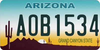 AZ license plate AOB1534