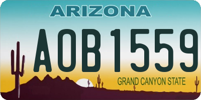 AZ license plate AOB1559