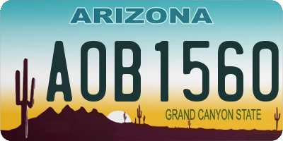 AZ license plate AOB1560
