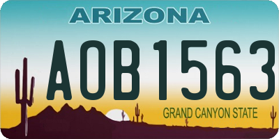 AZ license plate AOB1563