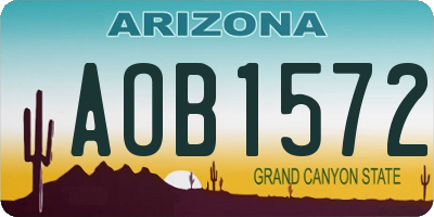 AZ license plate AOB1572